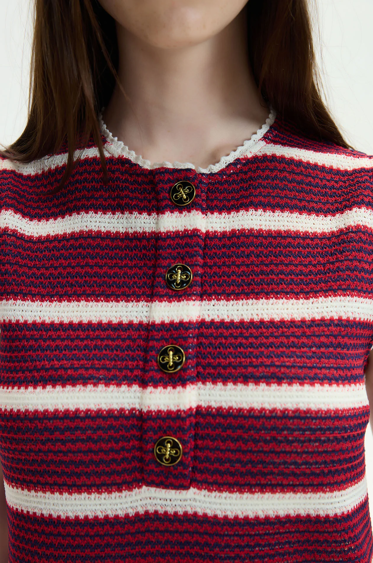 Striped Knit Sheath Mini Dress - Image 4