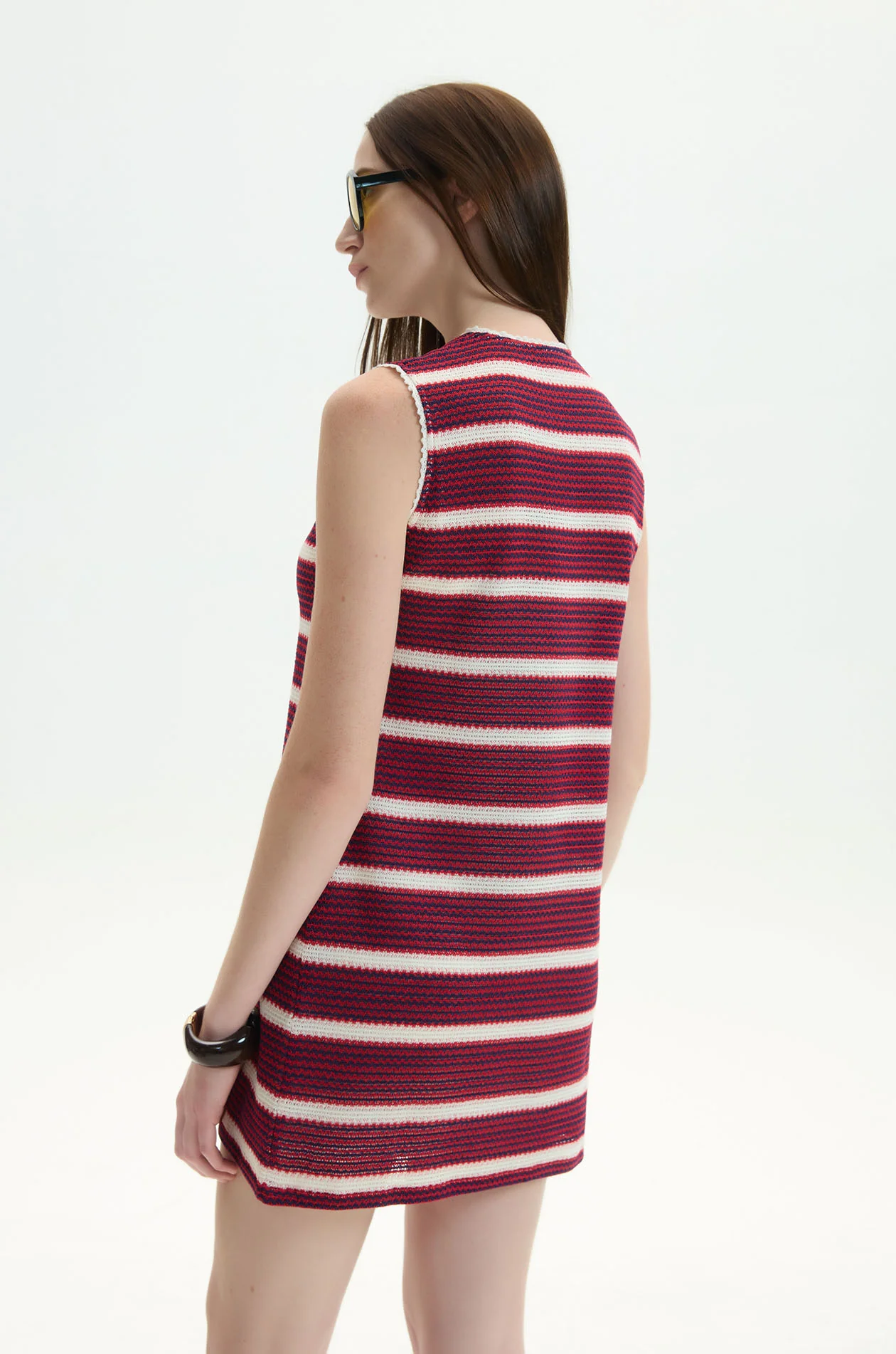 Striped Knit Sheath Mini Dress - Image 5