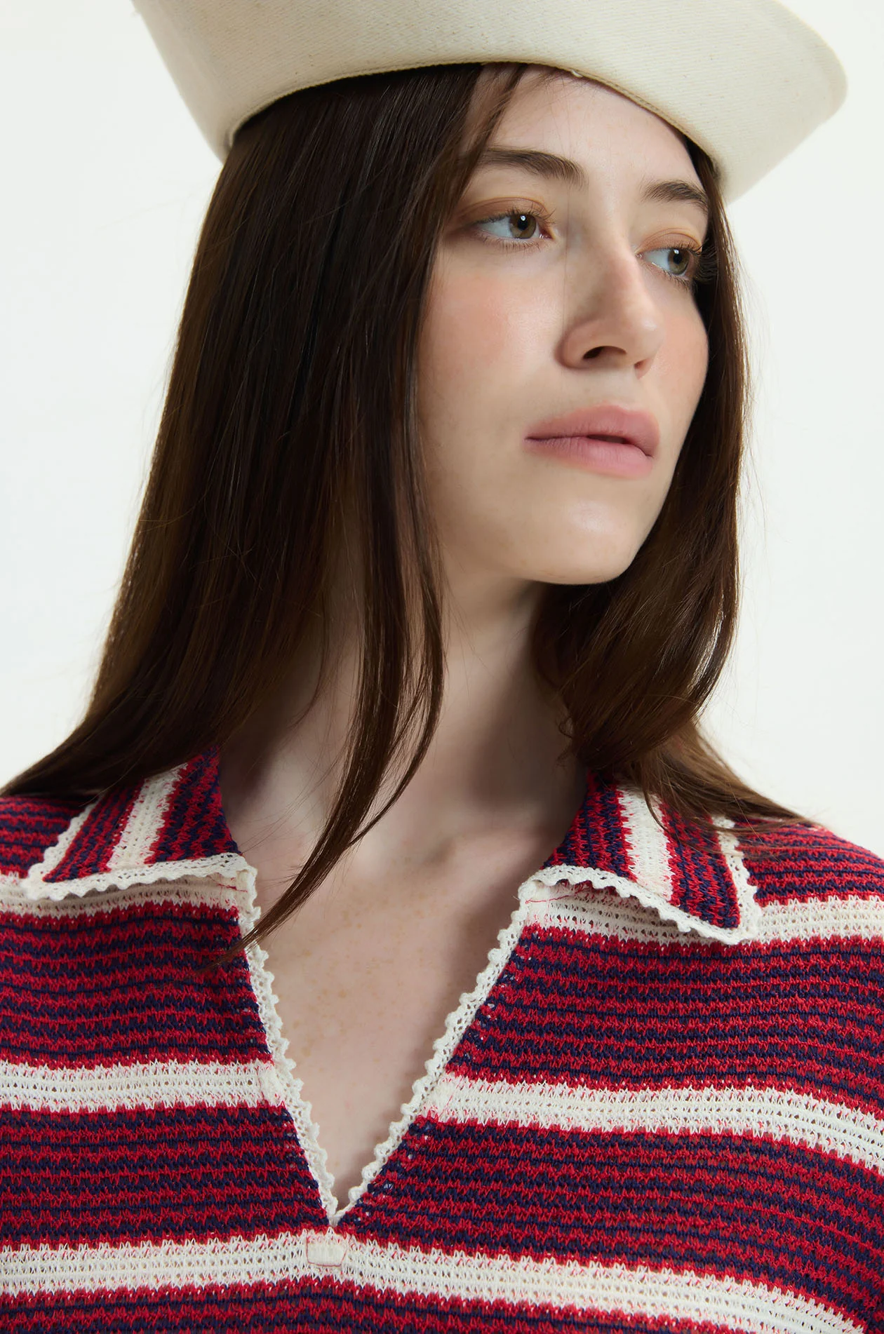 Open Collar Striped Top - Image 4