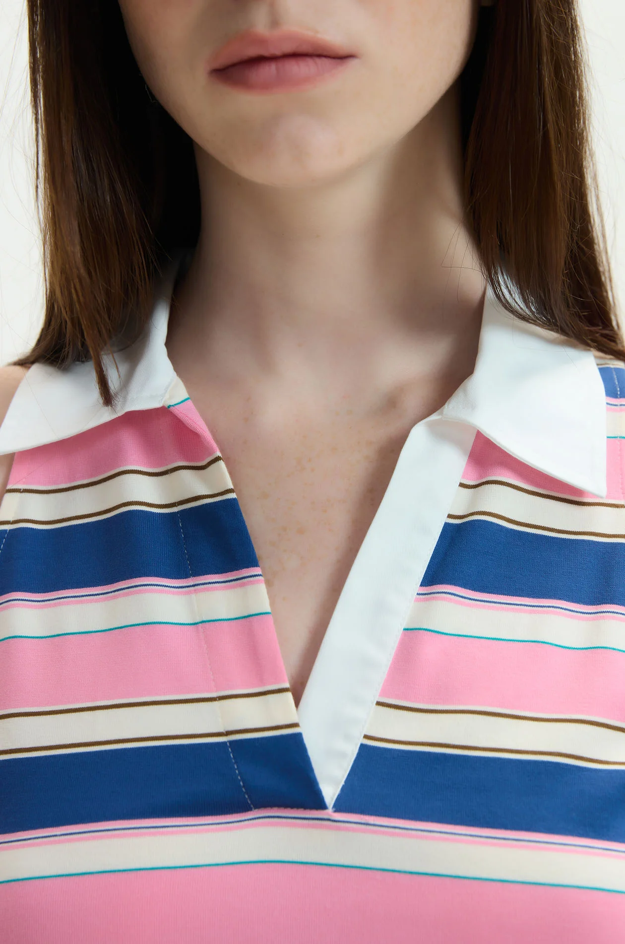 Sleeveless Striped Jersey Polo - Image 3