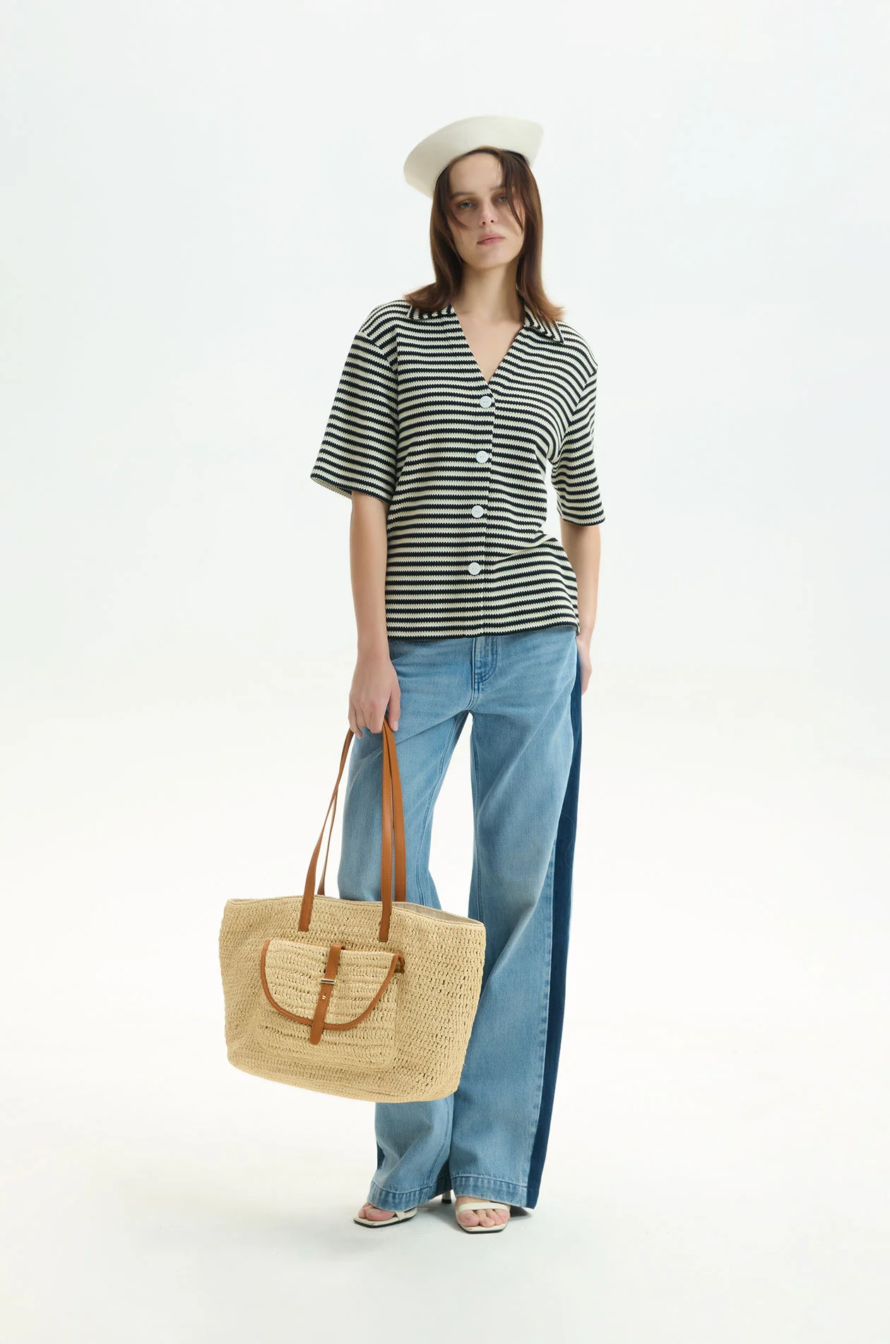 Striped Knit Relaxed Shirt
