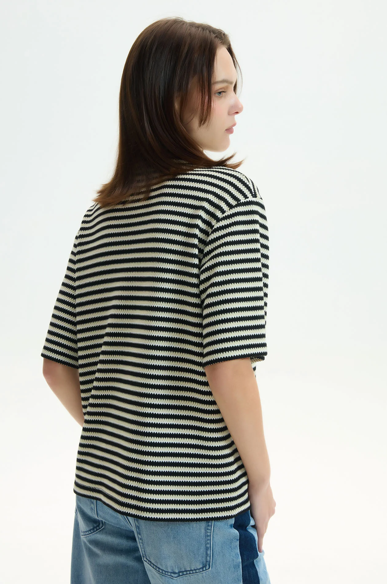 Striped Knit Relaxed Shirt - Image 5