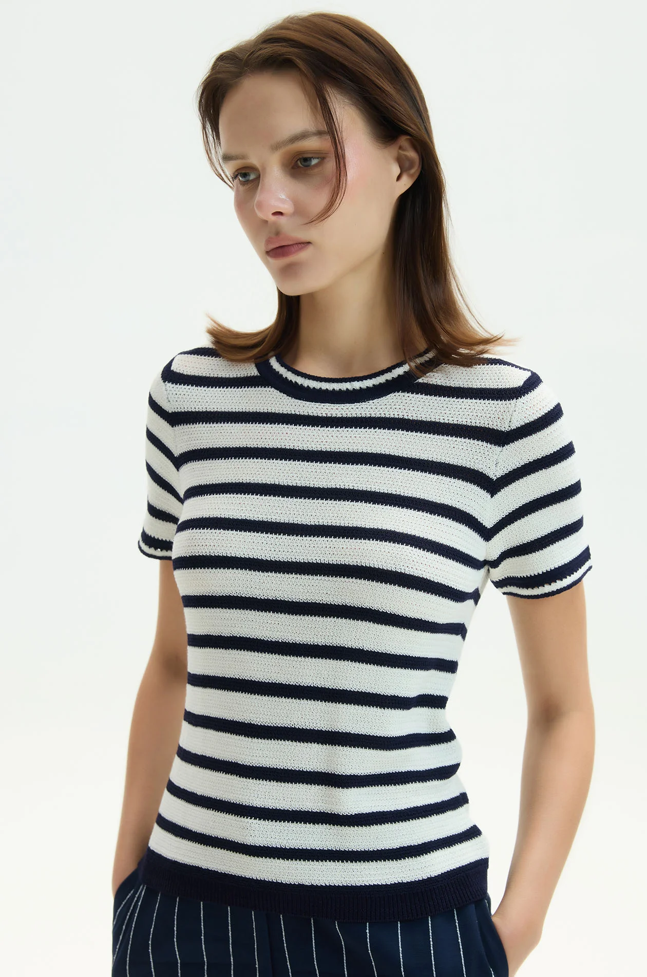 Striped Knit T-Shirt - Image 2