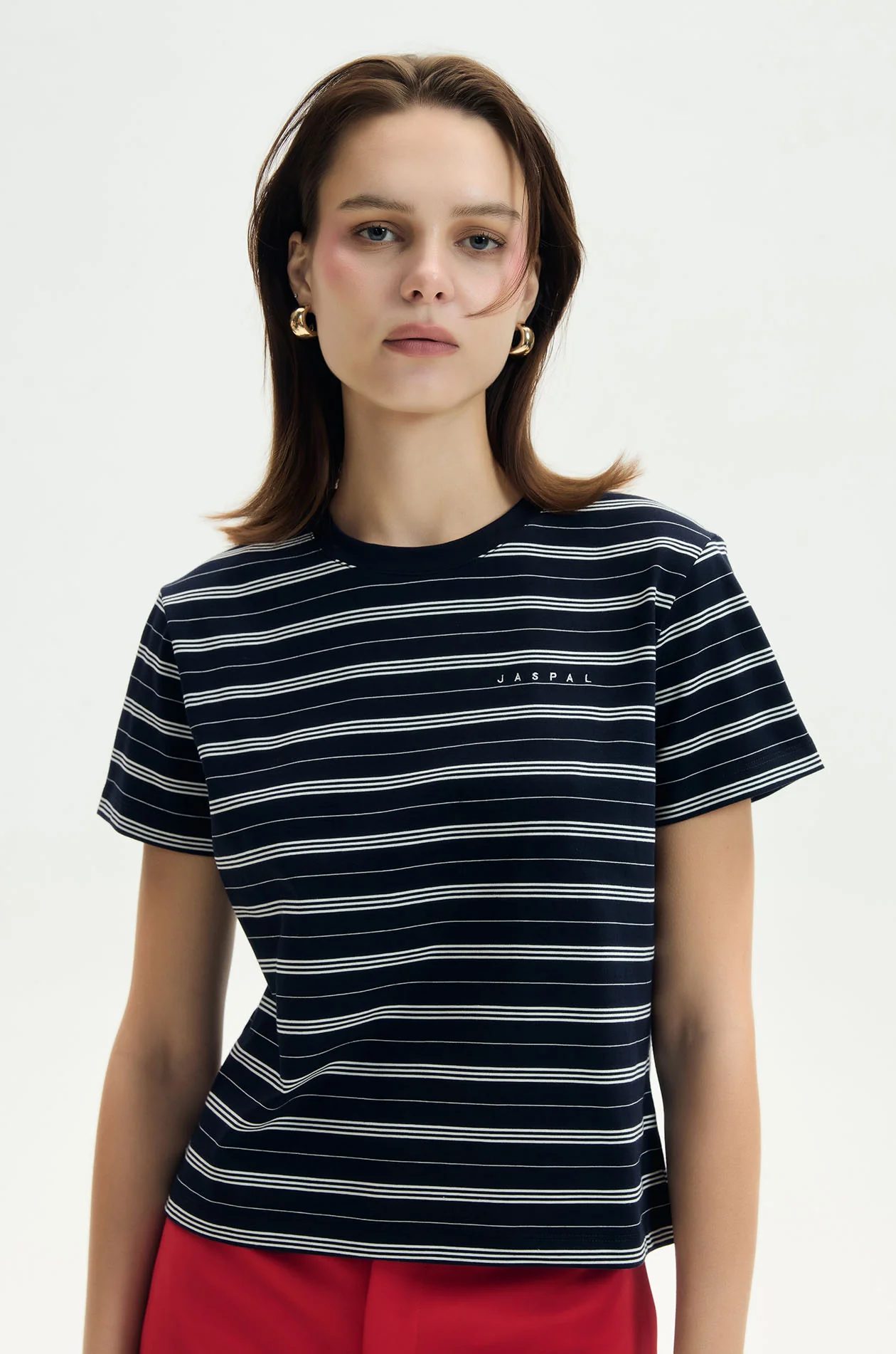 Crew Neck Balanced Stripe T-Shirt - Image 2