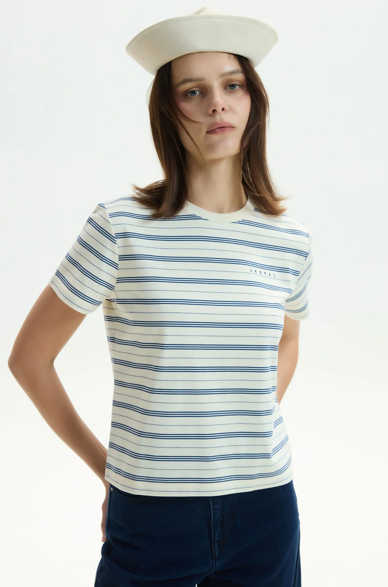 Crew Neck Balanced Stripe T-Shirt - Image 6
