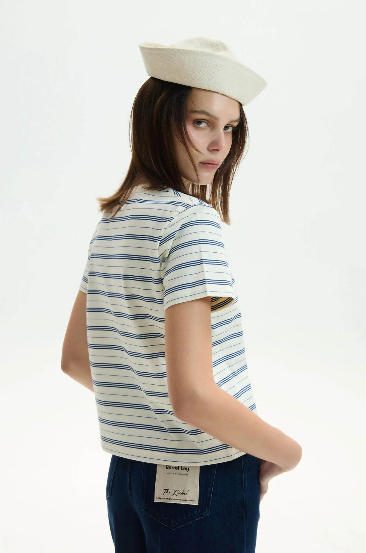 Crew Neck Balanced Stripe T-Shirt - Image 8