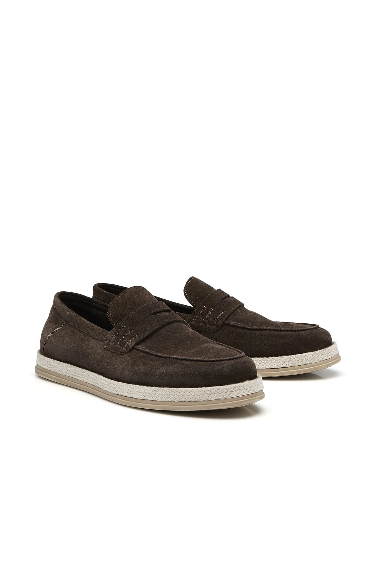 Braided Sole Leather Loafers - Image 4