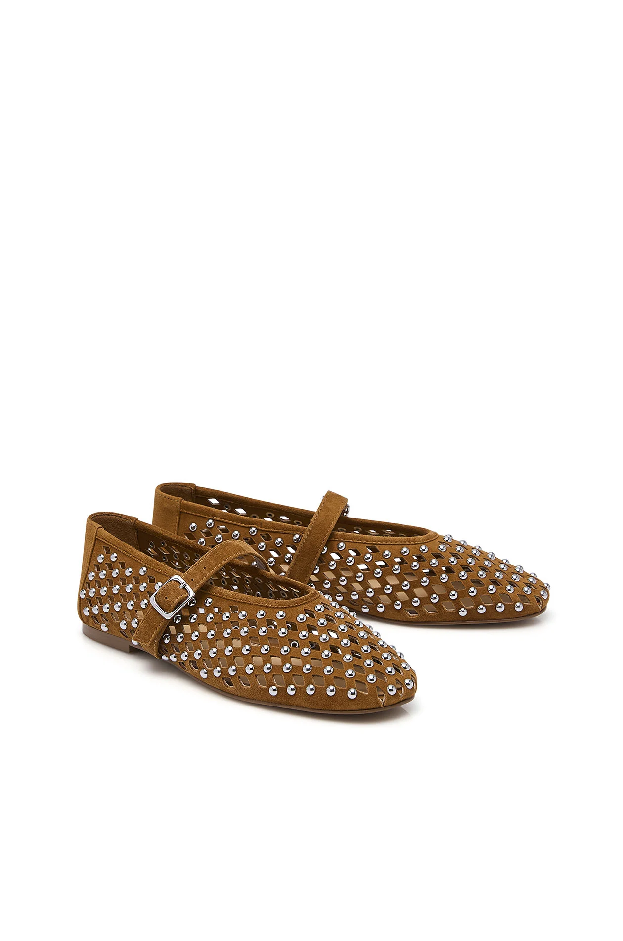 Rhinestone Suede Ballerina
