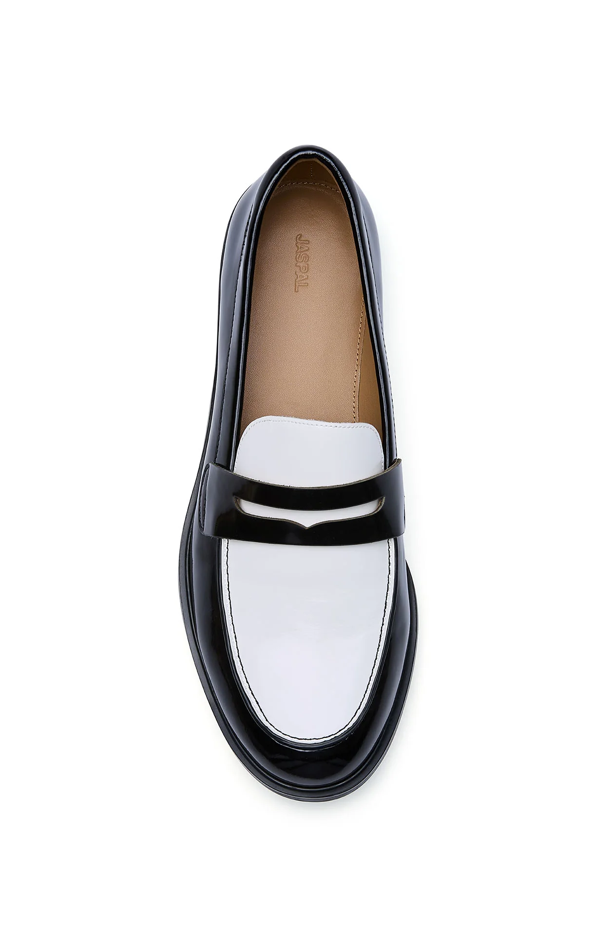 Contrast Leather Loafers - Image 3