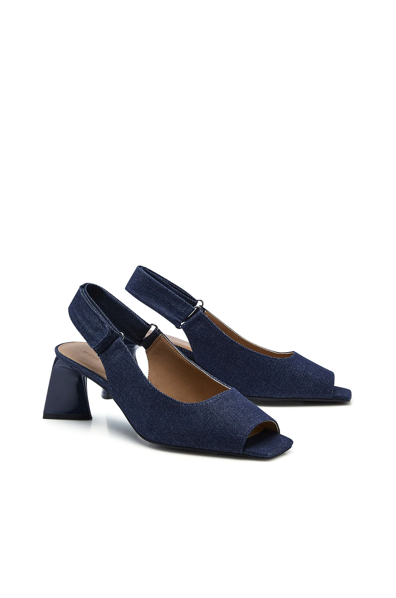 Denim Heeled Slingback