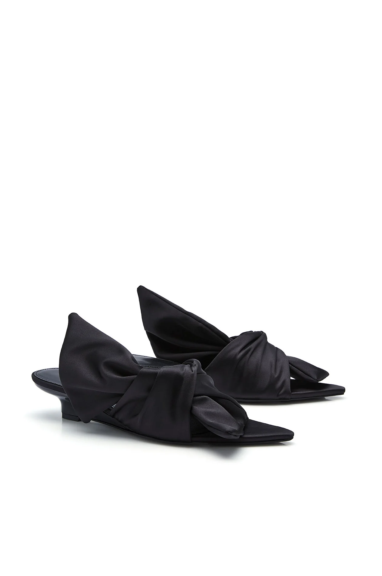 Satin Wedge Slides