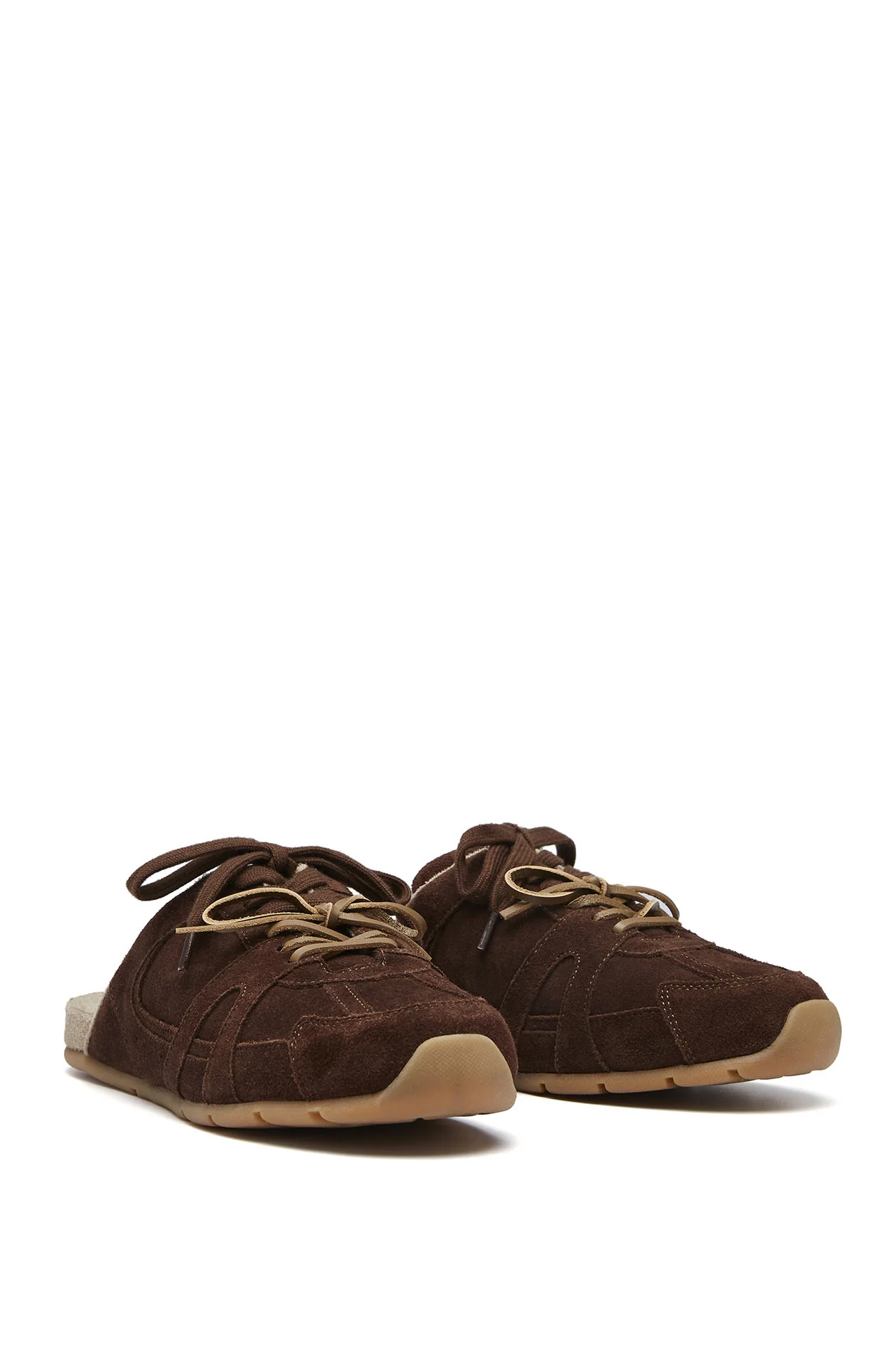 Sneaker-Inspired Suede Mules